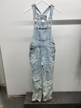 Light Wash Denim Overalls Jumpsuit